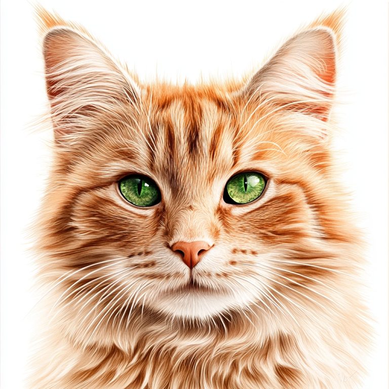 High Resolution Orange Cat Portrait