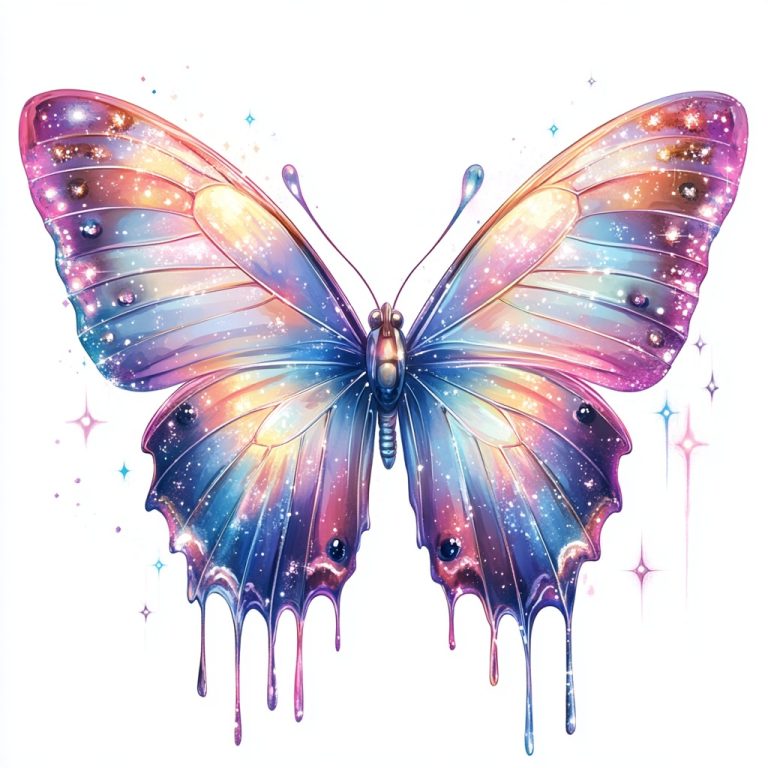 Holographic Butterfly Tattoo Design