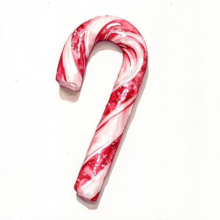 Hyper Realistic Candy Cane Illustration