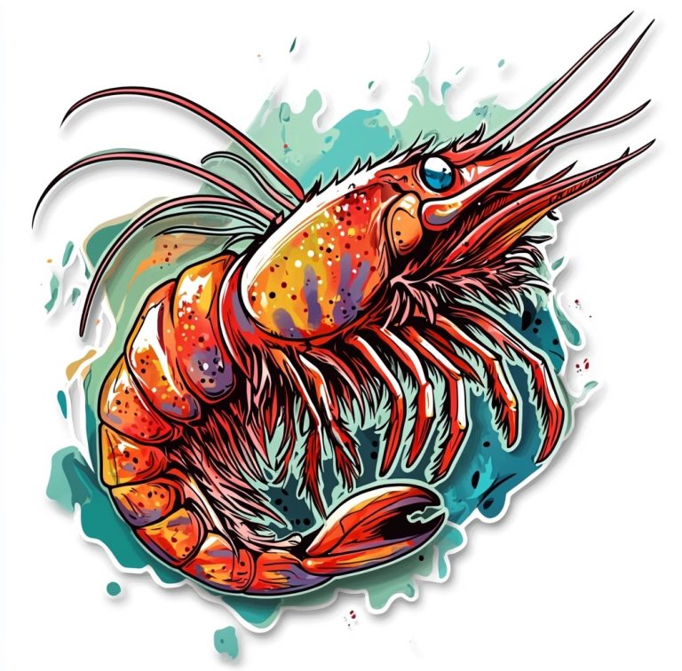 Hyper Realistic Shrimp Sticker