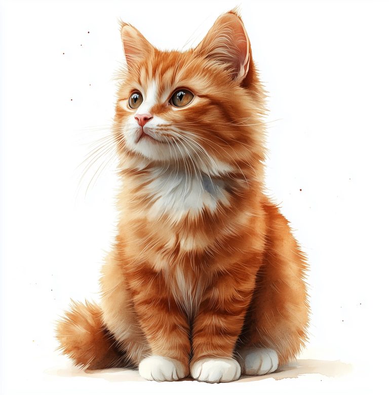 Hyperrealistic Orange Cat Clipart