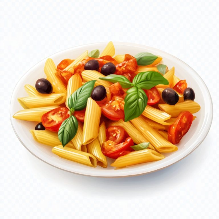 Hyperrealistic Penne with Vegetables