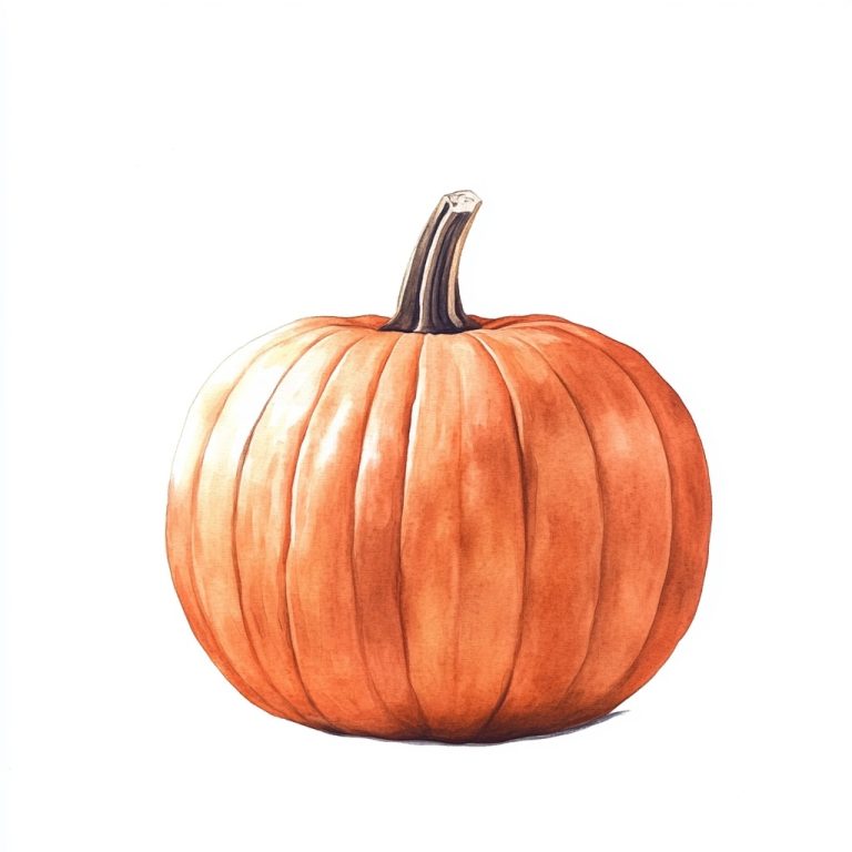 Hyperrealistic Watercolor Pumpkin