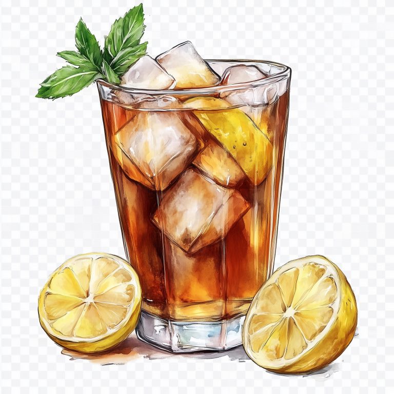 Iced Lemon Tea Illustration