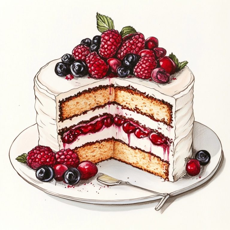 Illustrated Cake Slice