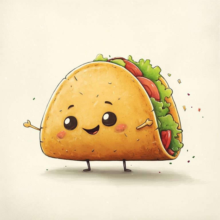 Illustrated Cute Taco Character