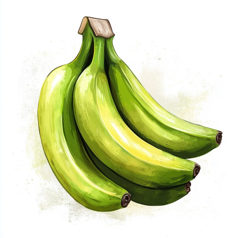 Illustrated Green Bananas Photography