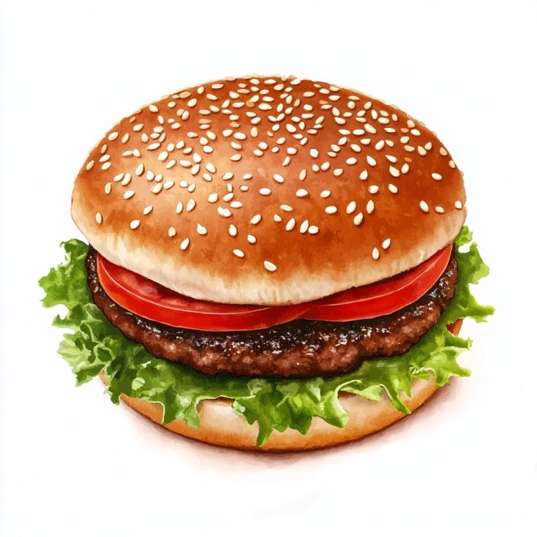 Illustrated Hamburger Front View