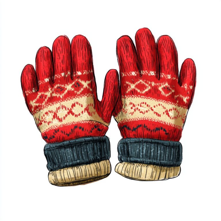 Illustrated Warm Gloves Display