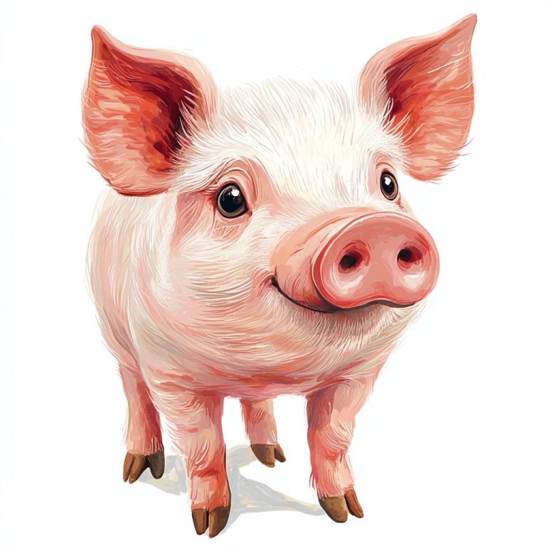 Illustrator Pig on White