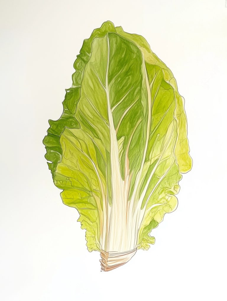 Ink Illustration of Lettuce