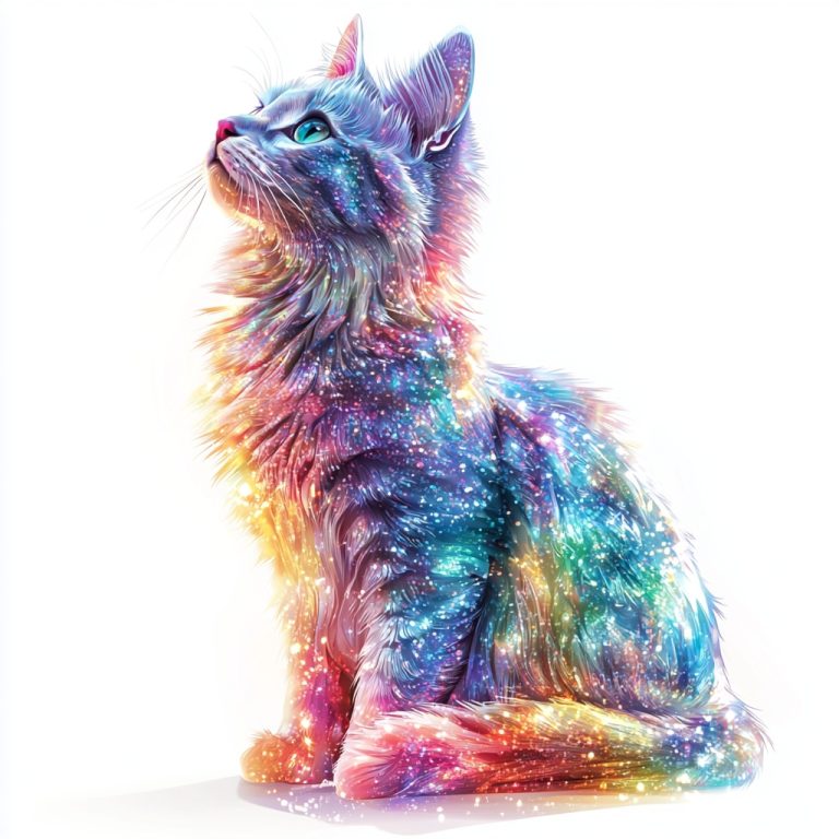 Iridescent Glass Cat Clipart