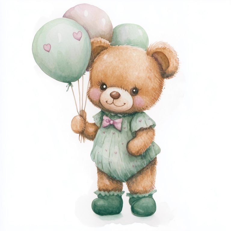 Iridescent Teddy Bear Illustration