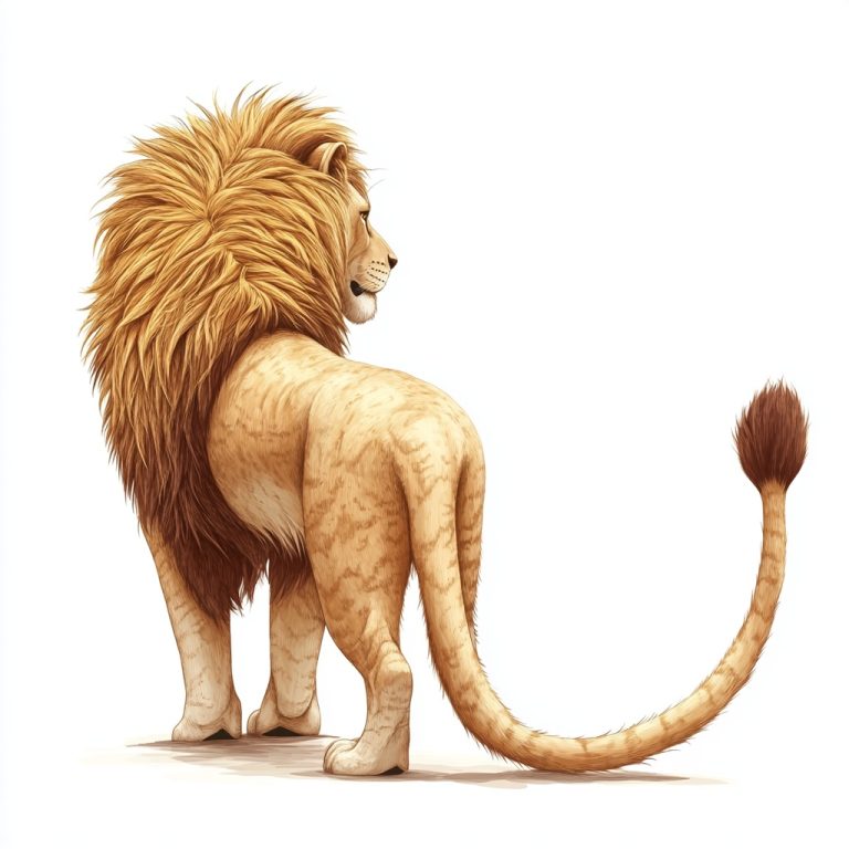 Isolated Illustrated Lions Tail