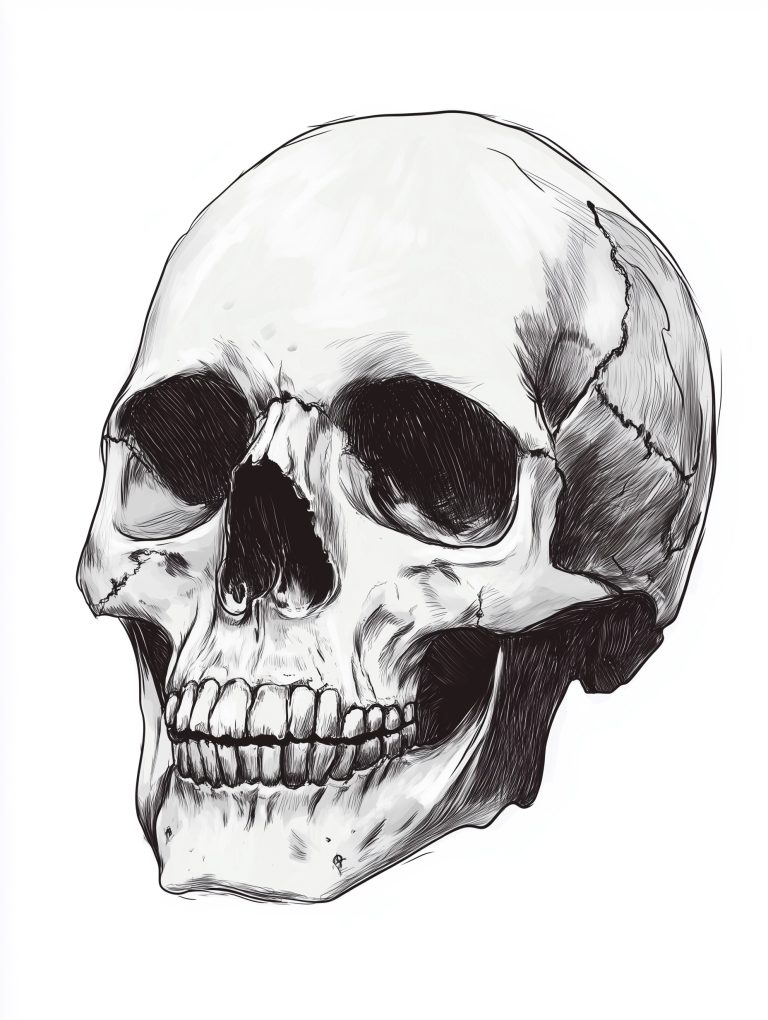 Isolated Skull Sketch