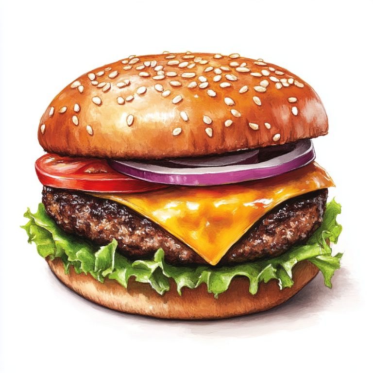 Juicy Hamburger Illustration