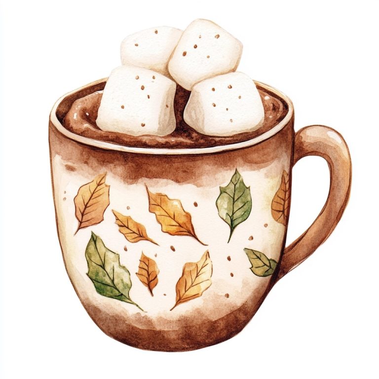 Kawaii Cocoa Cup Illustration