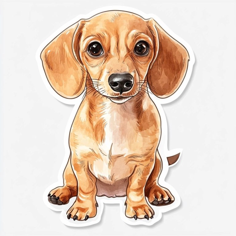 Kawaii Dachshund Puppy Sticker