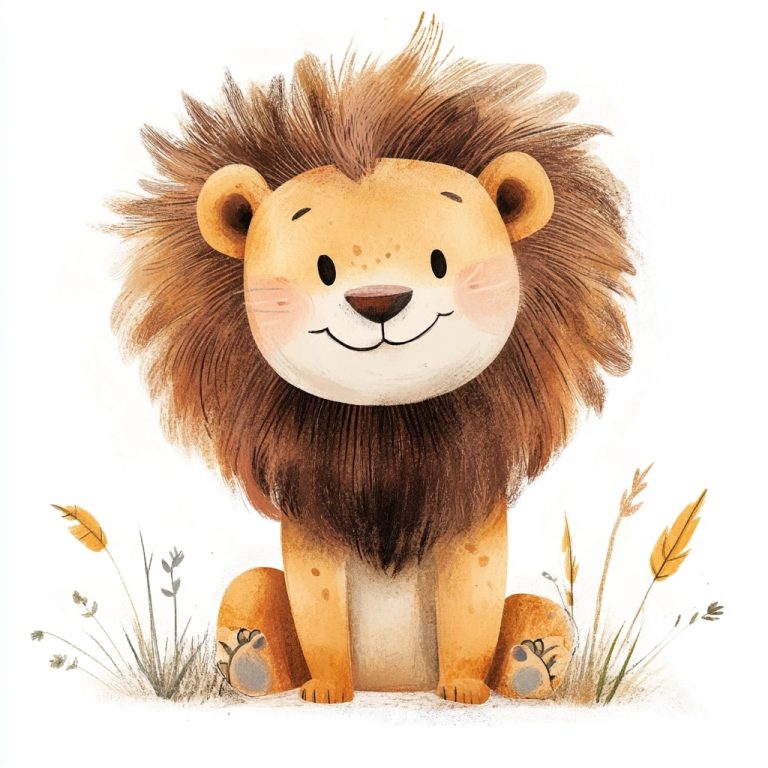 Kawaii Lion in Minimalism