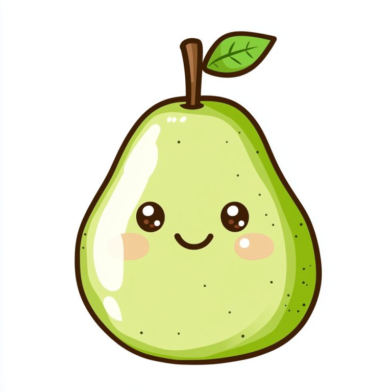 Kawaii Pear Illustration