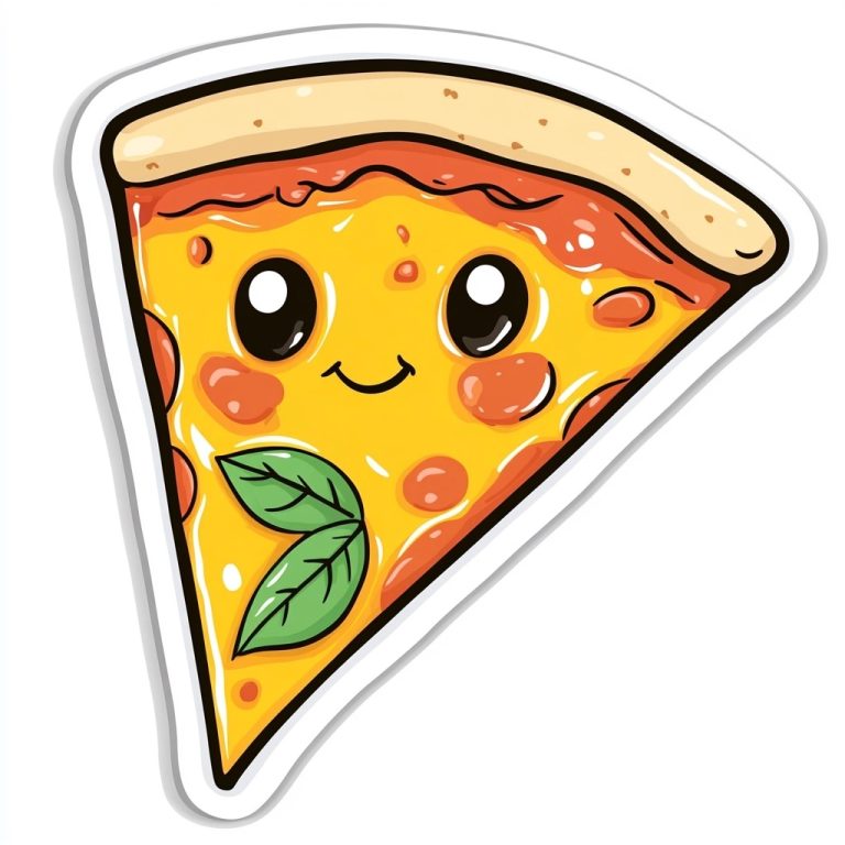 Kawaii Pizza Slice Sticker