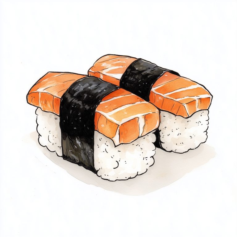 Kawaii Salmon Musubi Art