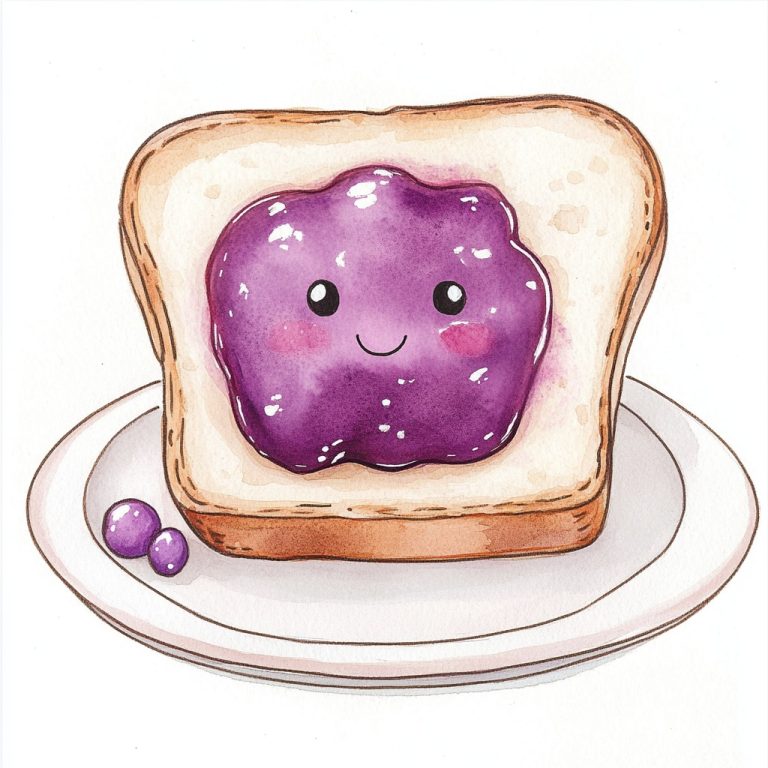 Kawaii Watercolor Jelly Toast