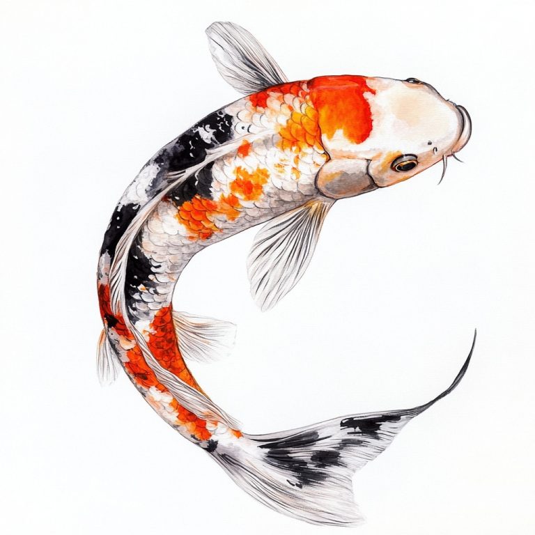 Koi Carp Acrylic Painting