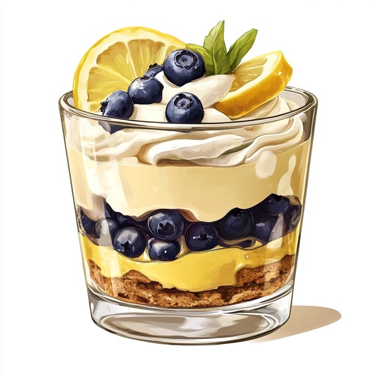 Lemon Charlotte Dessert Illustration