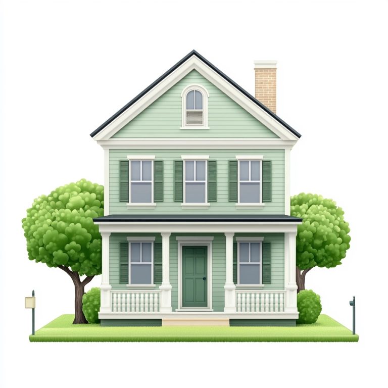 Light Green Colonial House Emoji