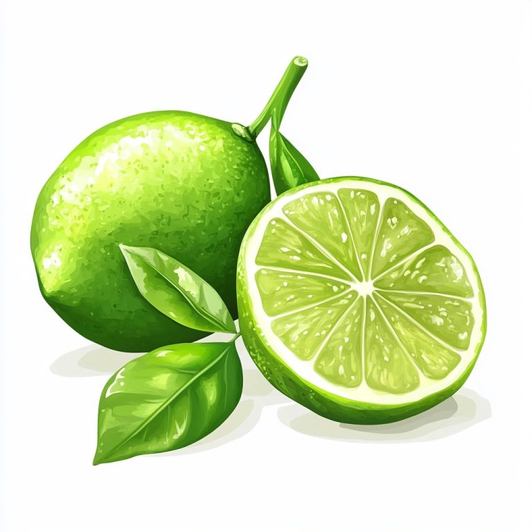 Lime Illustration on White