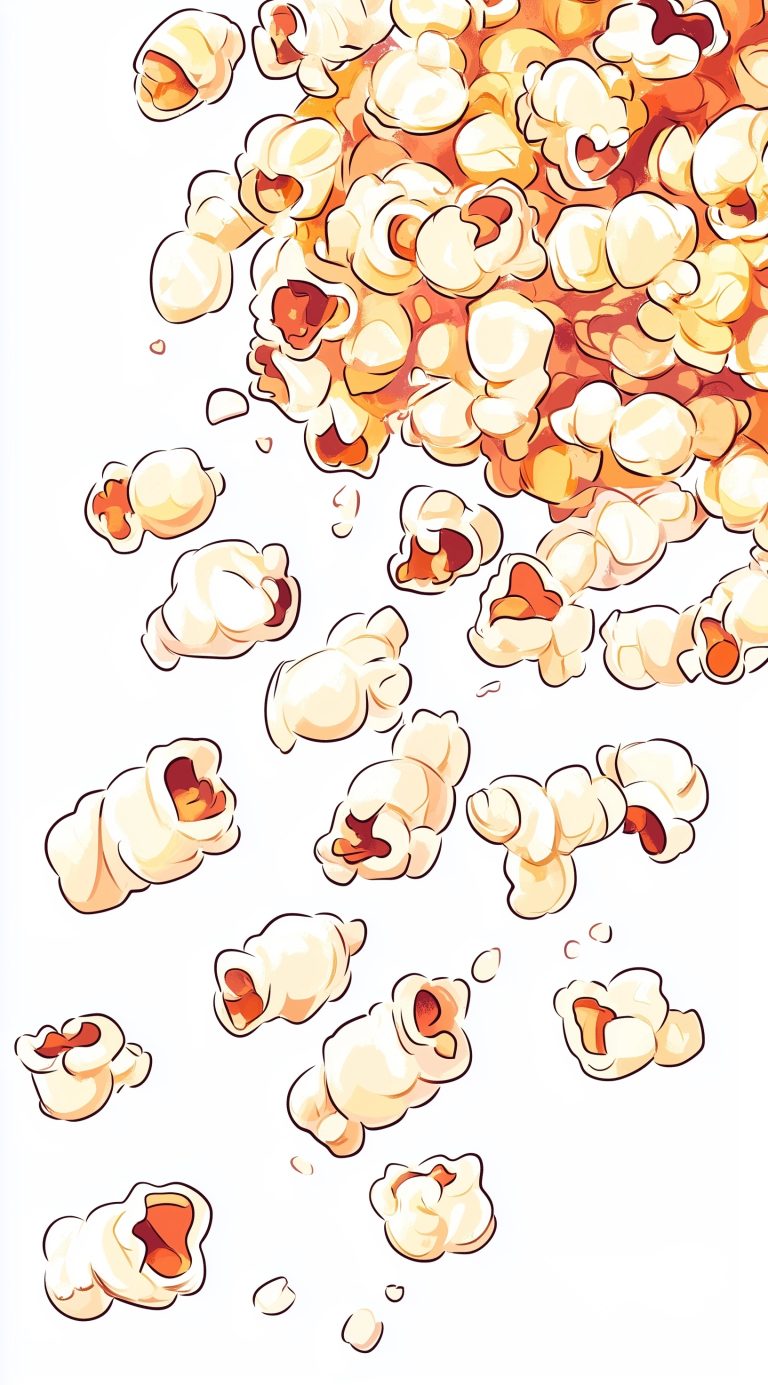 Line Art Popcorn Falling scaled