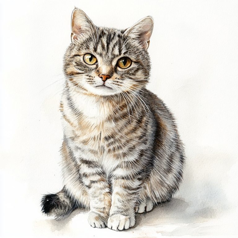 Line and Wash Cat