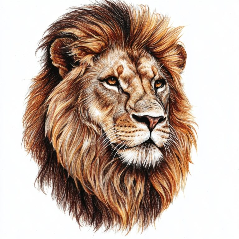 Lion Head Drawing Minimalism