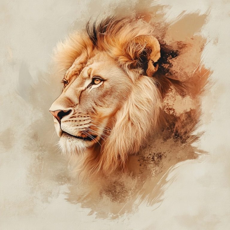 Lion in Graphic Style