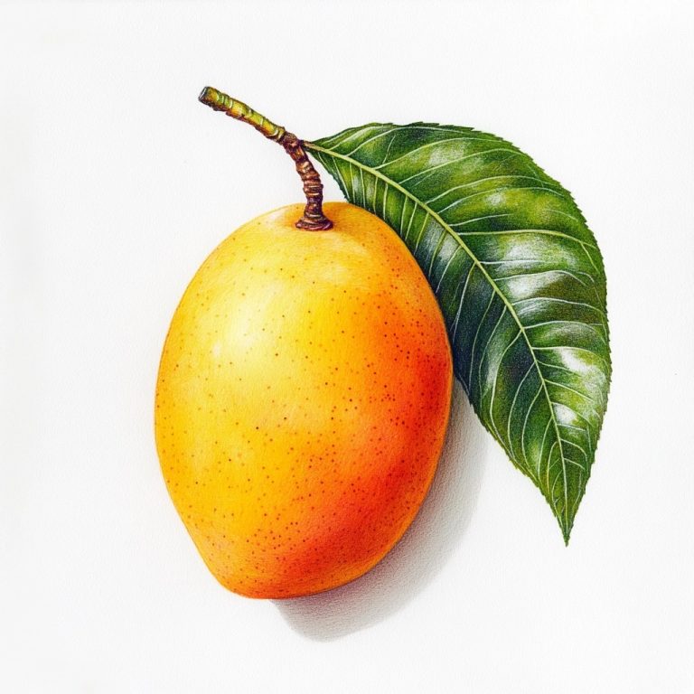 Mango on White Background