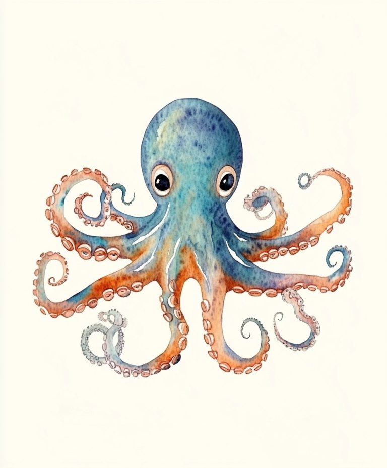 Matisse Style Octopus Watercolor