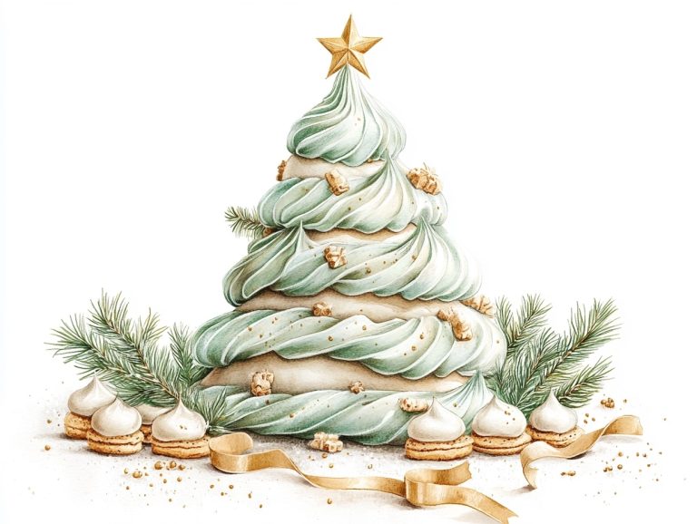 Meringue Christmas Tree Illustration