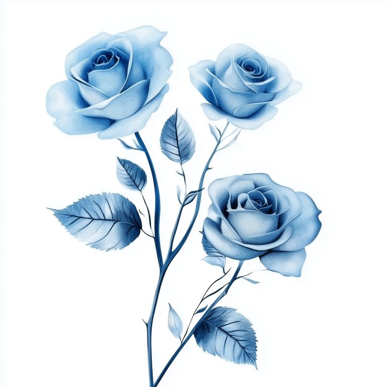 Minimal Blue Roses Composition