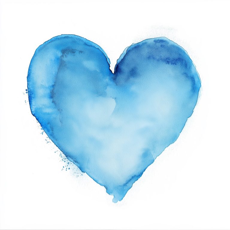 Minimal Watercolor Blue Heart