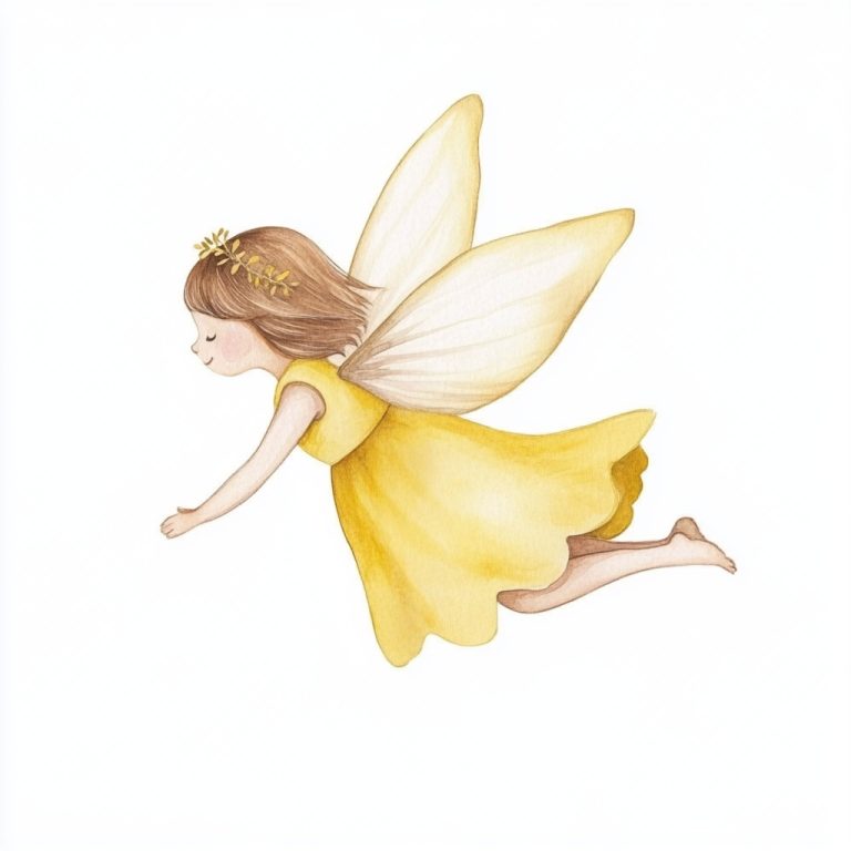 Minimal Watercolor Fairy Illustration