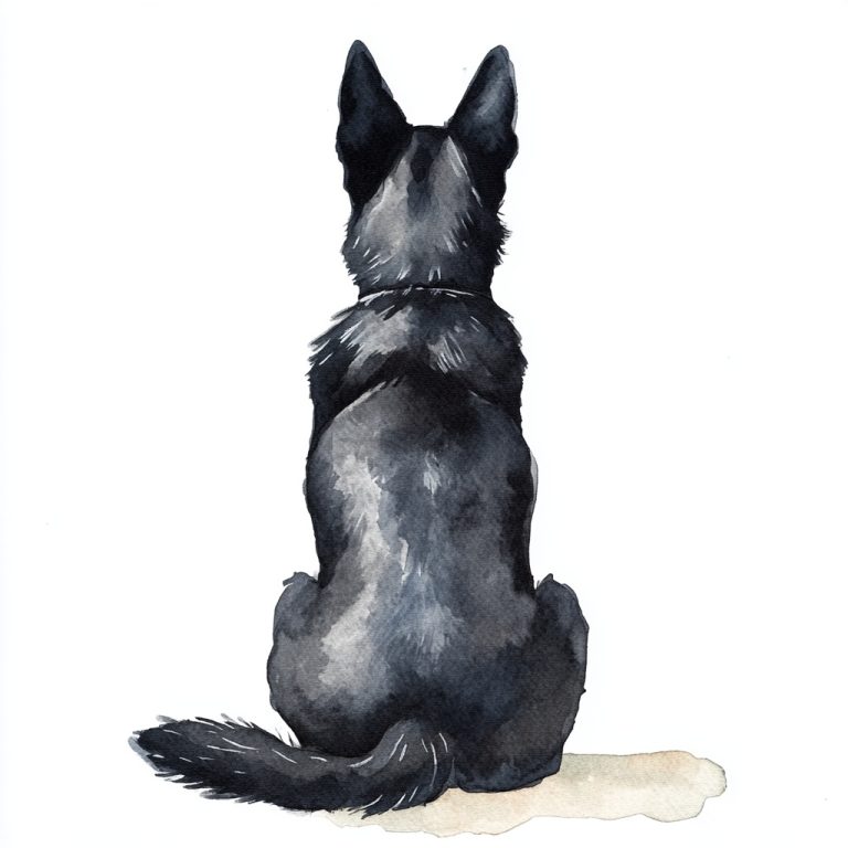 Minimal Watercolor German Shepherd