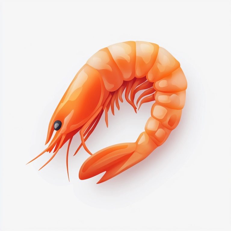 Minimalist 3D Prawn Icon