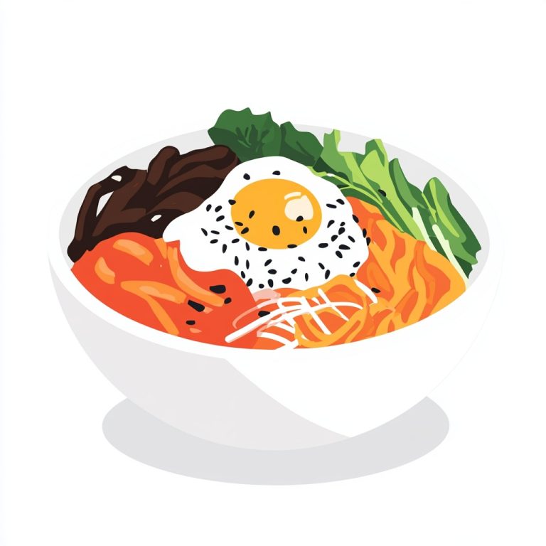 Minimalist Bibimbap Illustration