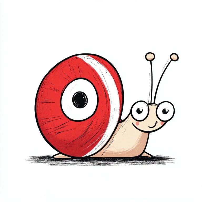 Minimalist Cartoon Snail Design