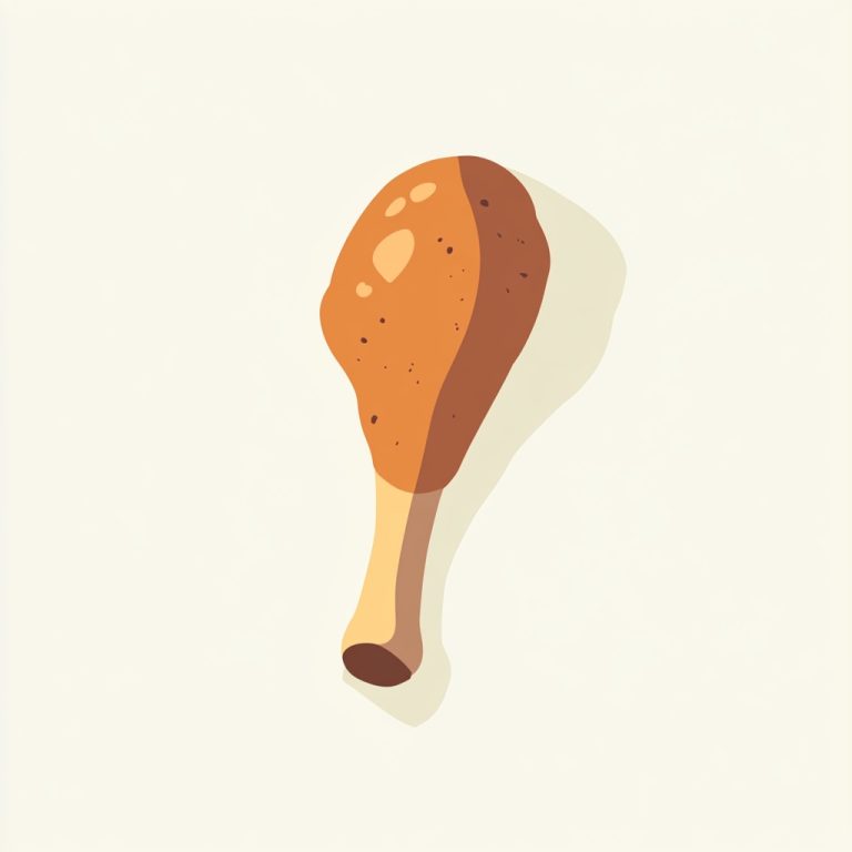 Minimalist Chicken Drumstick Illustration