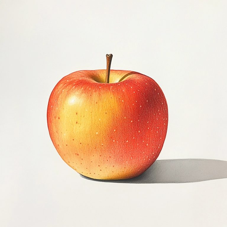 Minimalist Colorful Apple Drawing