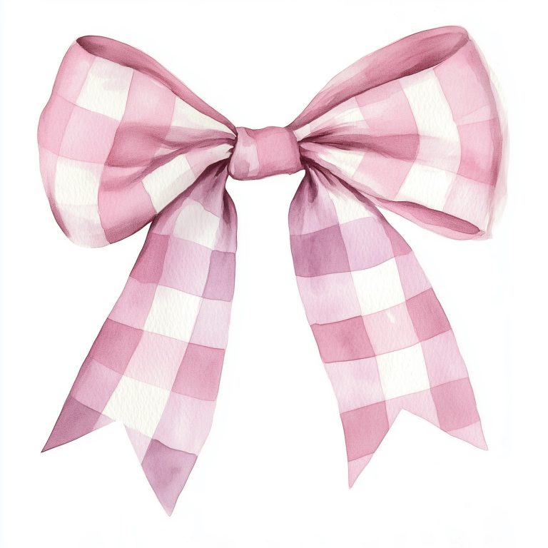 Minimalist Gingham Bow Clipart