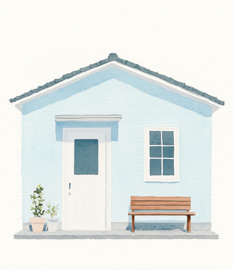 Minimalist House Watercolor Design