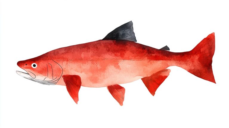 Minimalist King Salmon Illustration